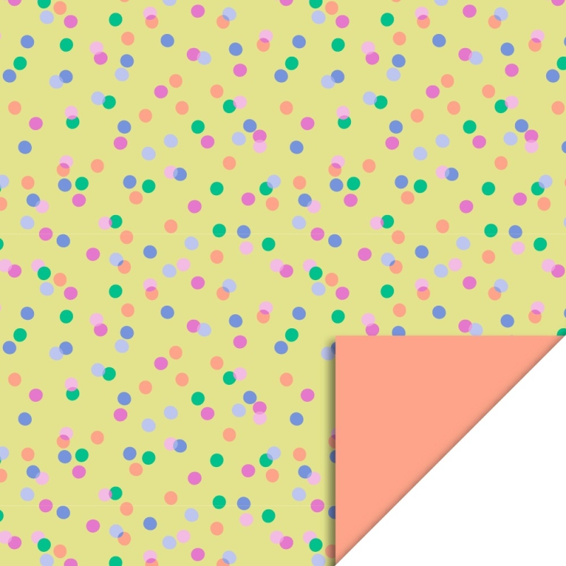 Inpakpapier geel confetti