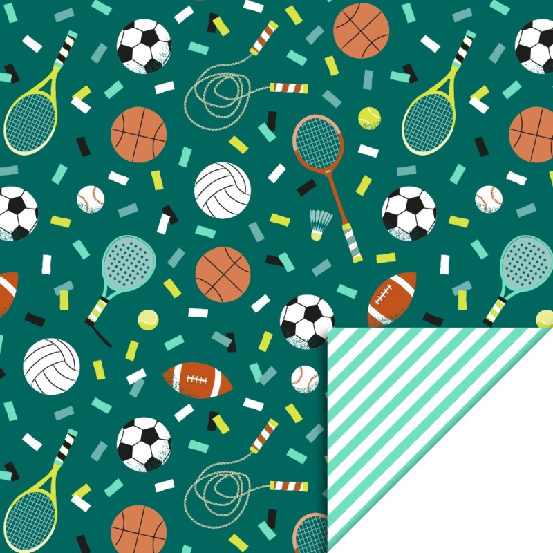 Inpakpapier Sports - Stripe Mint
