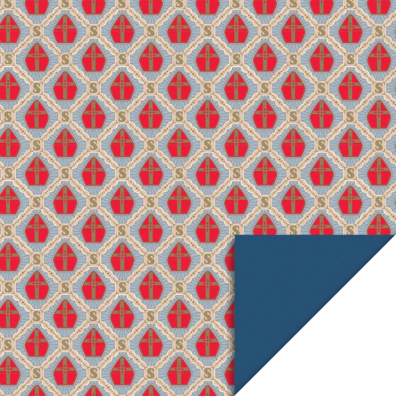 Inpakpapier Mijter Rood - Dark Blue