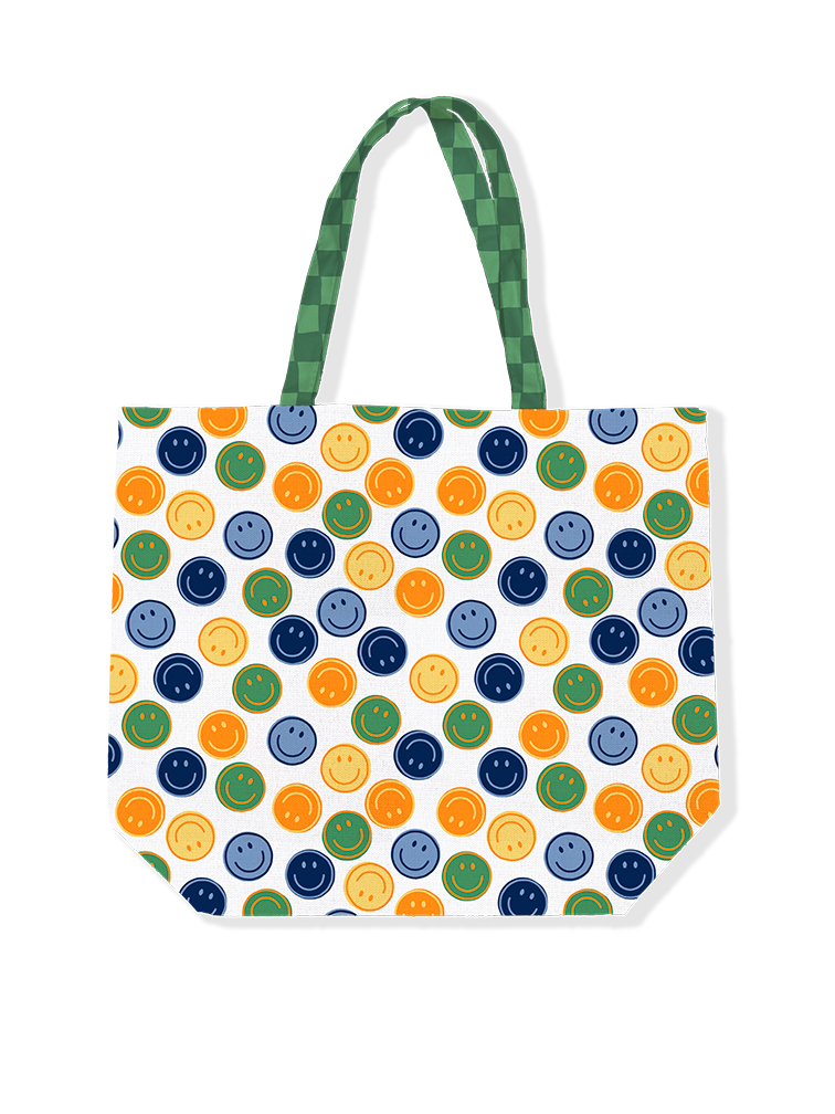 Canvas tas / Strandtas Smilies Groen/Blauw