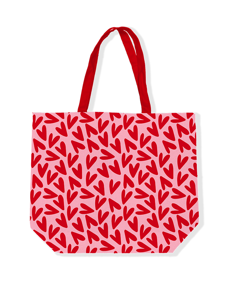 Canvas tas / Strandtas Hartjes