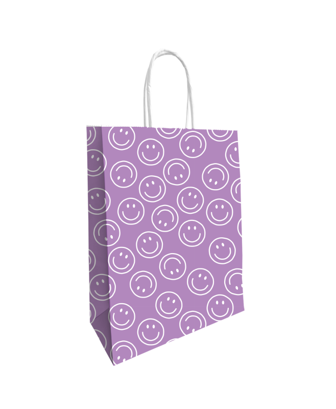 2 Papieren tas - Smiley paars