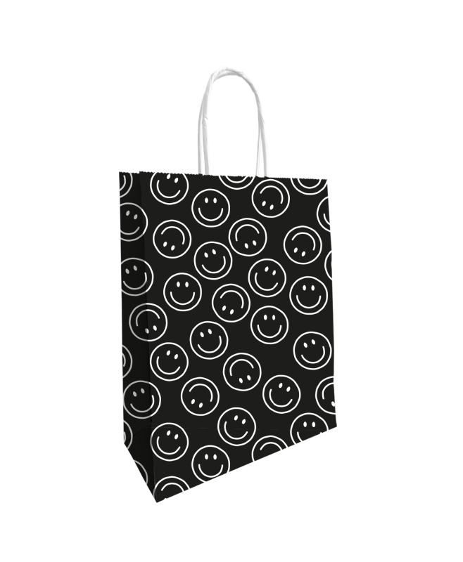 2 Papieren tas - Smiley zwart