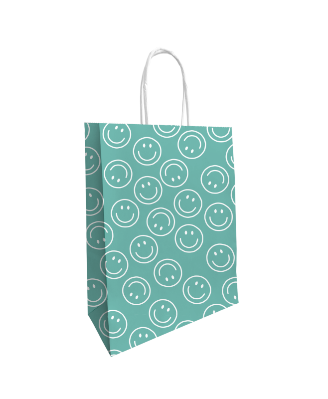 2 Papieren tas - Smiley mint