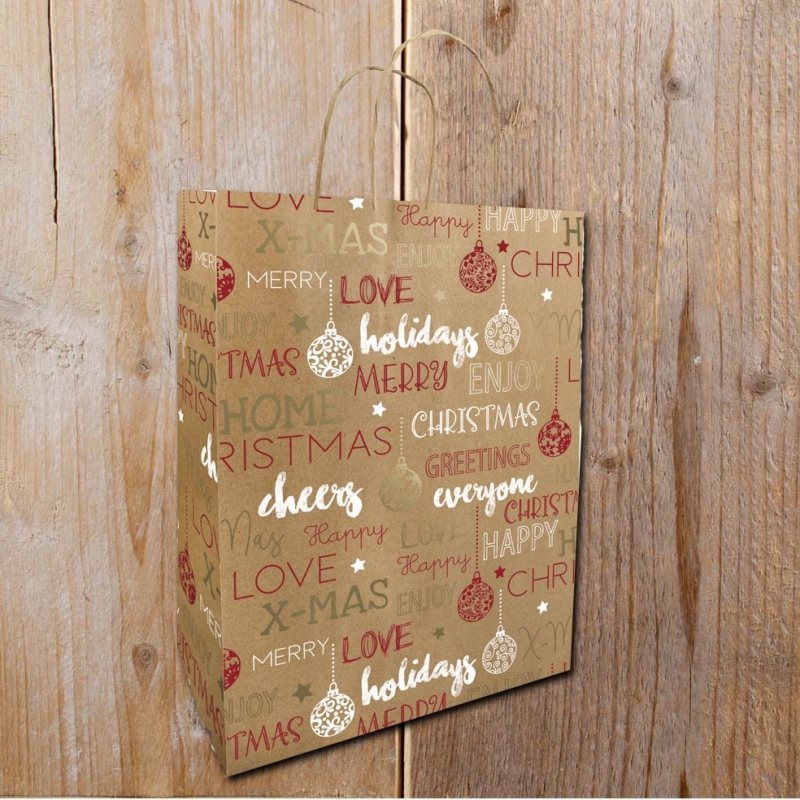 5 Kerstdraagtassen Message
