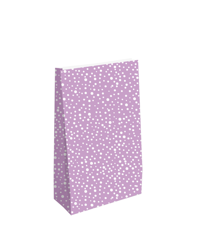 2 Blokbodem zakjes Lilac stippen