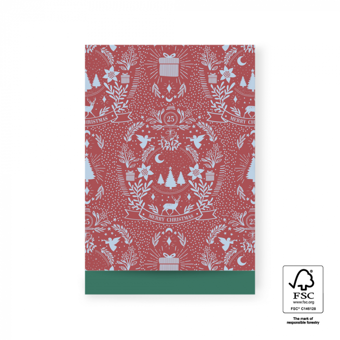 10 Stuks Illustration Warm Red - Dark Green