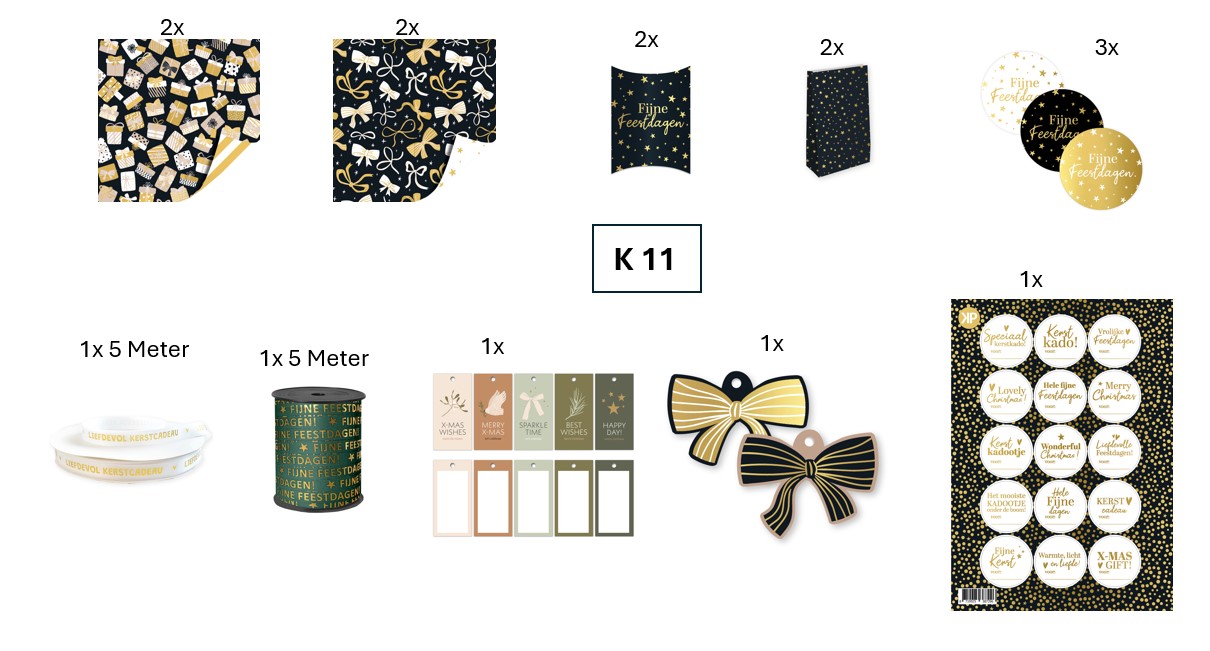 27 Delig inpakset Zwart/goud