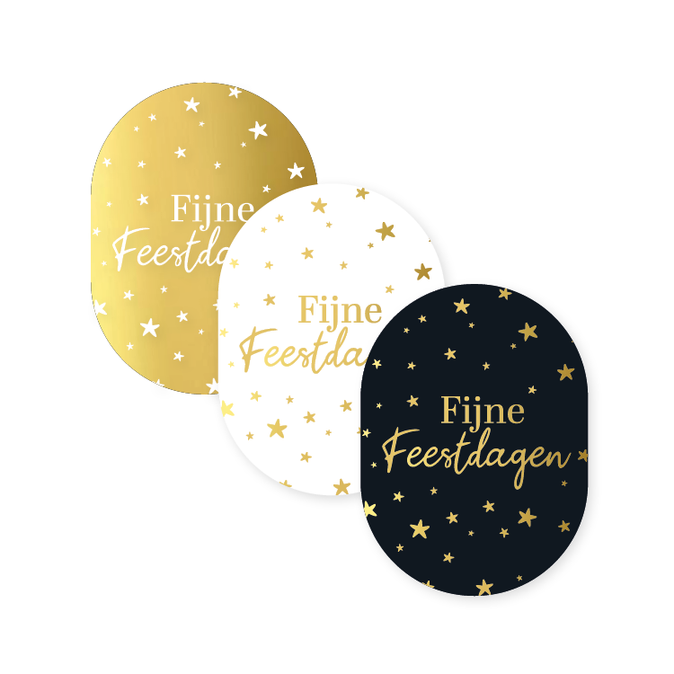 9 Stickers Fijne feestdagen