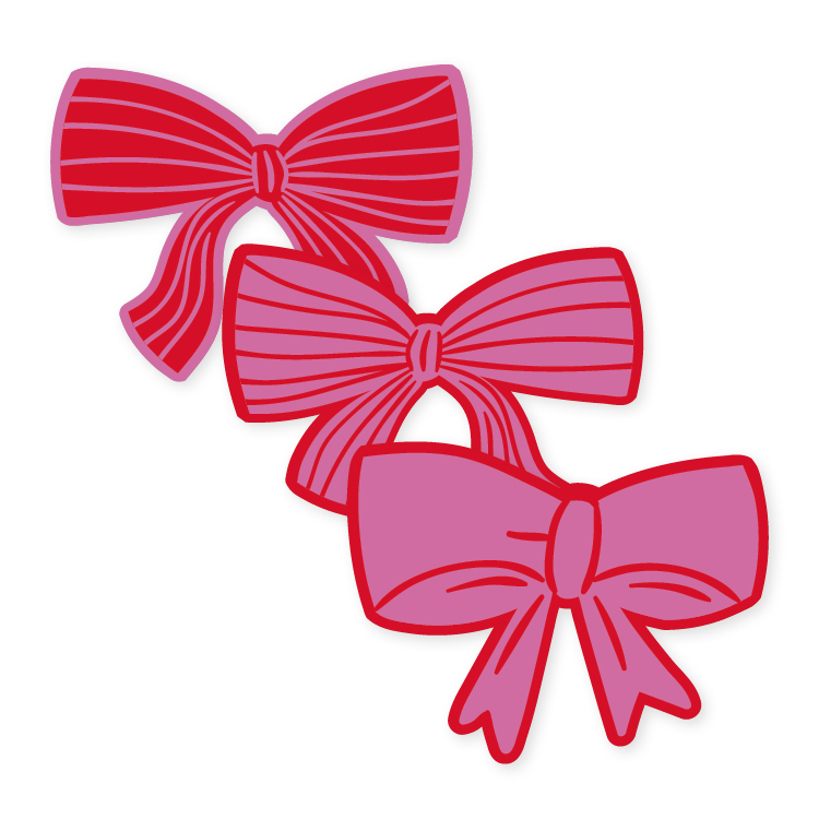 9 Stickers Strik Roze/Rood