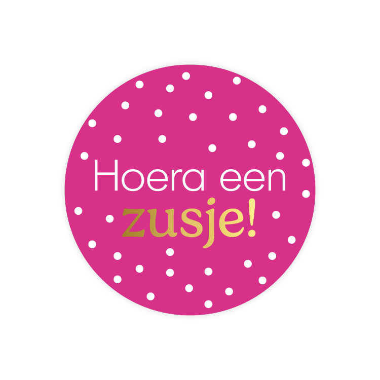 30 Stickers HOERA EEN ZUSJE