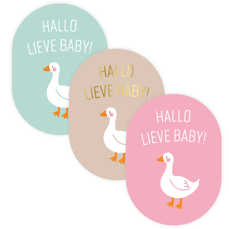 6 Stickers Hallo lieve baby