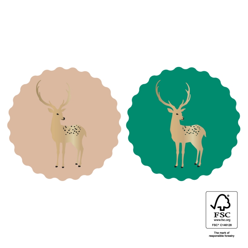 6 Stickers  - Rendier Goud