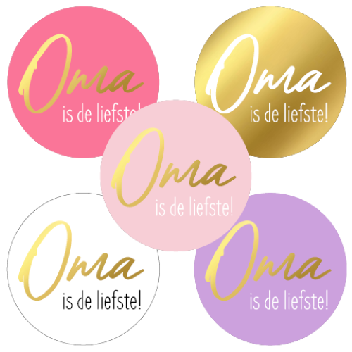 5 Stickers "oma is de liefste"