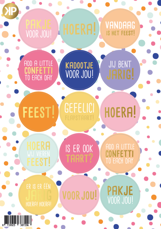 2 Stickervel - Multi color Feest