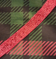 5 Meter Glitter Velvet lint Rood 15 MM